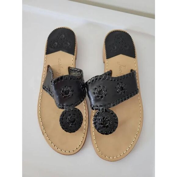 Palm Beach Jack Sandal in Black by Jack Rogers 6 $128 - Picture 1 of 7
